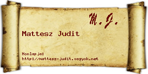 Mattesz Judit névjegykártya